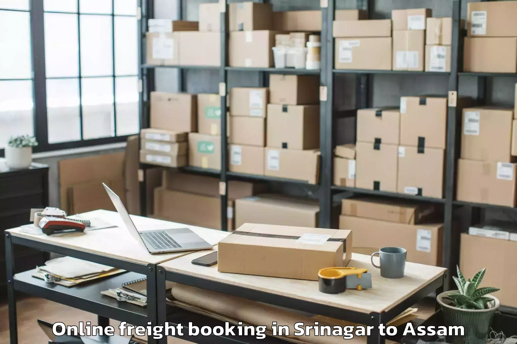 Top Srinagar to Assam Online Freight Booking Available